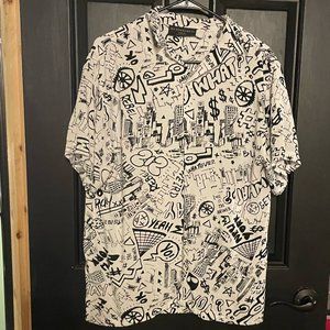 No Boundaries, Men's medium t-shirt button up NEW